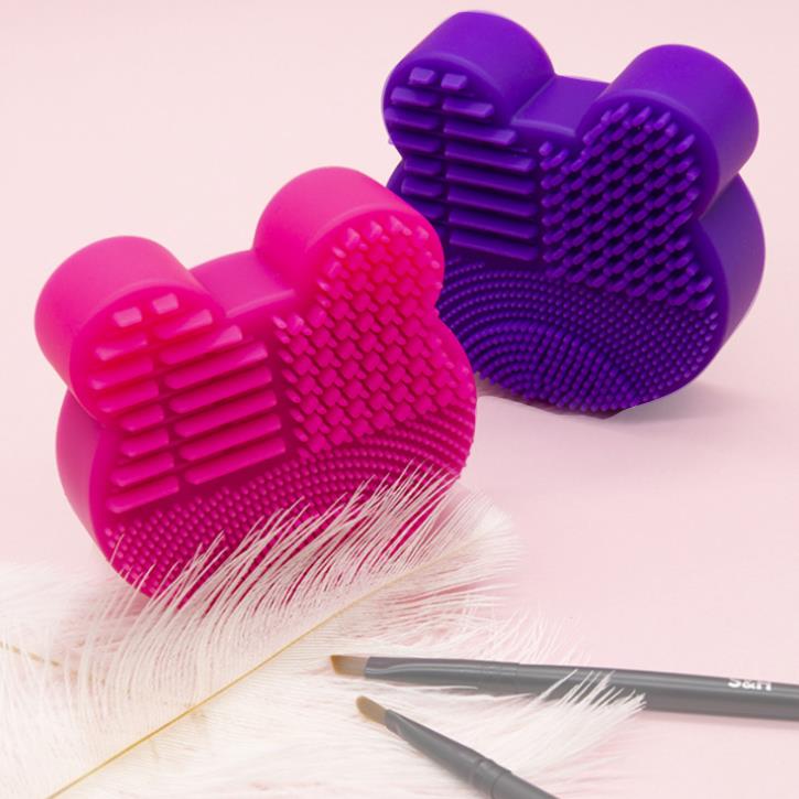 silicone cleaner pad makeup brush cleaning