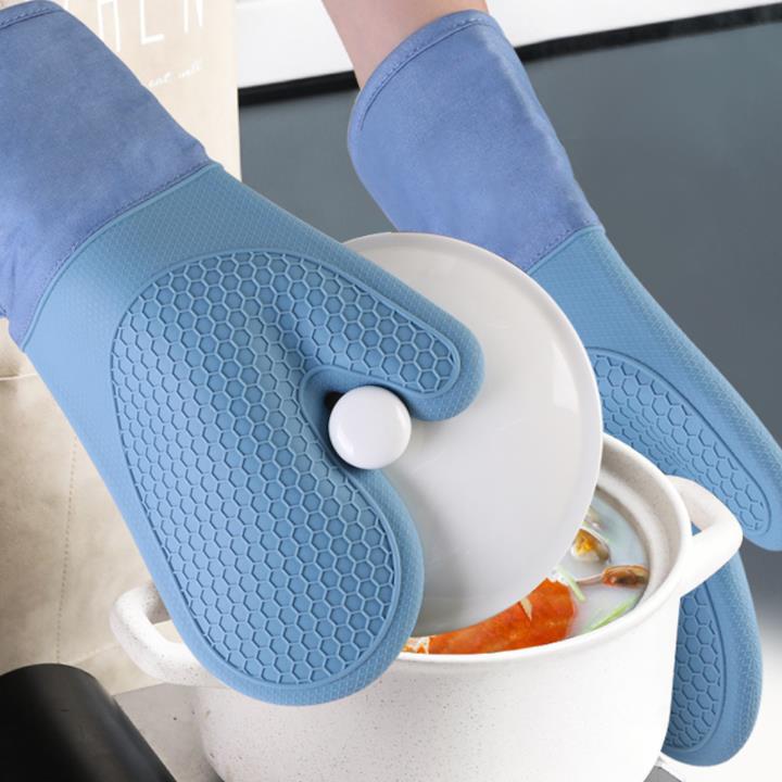 Silicone Oven Mittens with Cotton