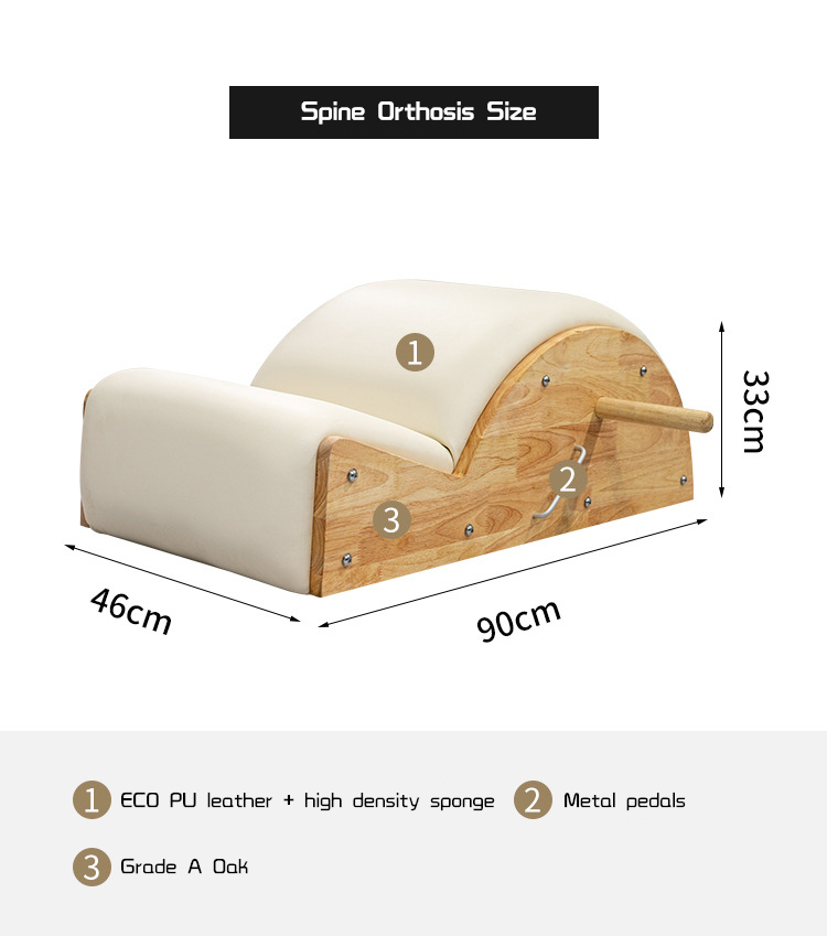 Spine Orthosis Size: ECO PU leather+ high density sponge, metal pedals, grade a oak Spine Orthosis Size: ECO PU leather+ high density sponge, metal pedals, grade a oak
