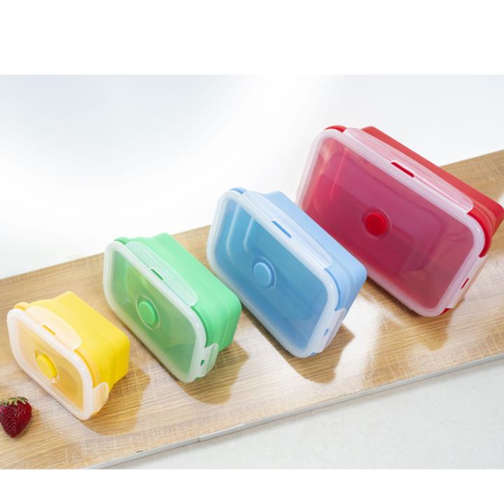 Collapsible silicone food storage containers