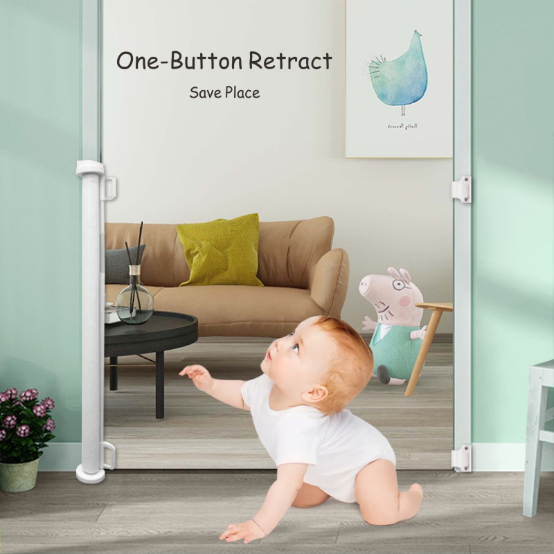 Retractable baby gate