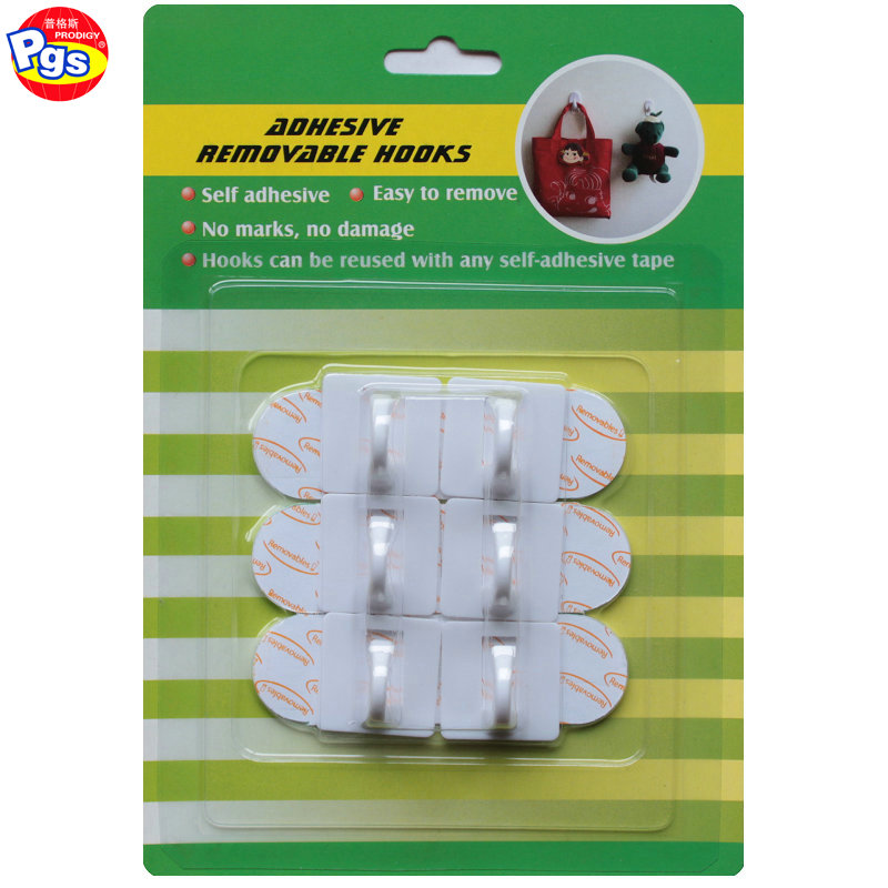 Self adhesive plastic hook