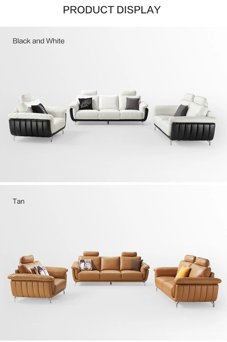 High Quality Italian Luxury Home Royal Living Room Furniture Original Leather Sofa Set