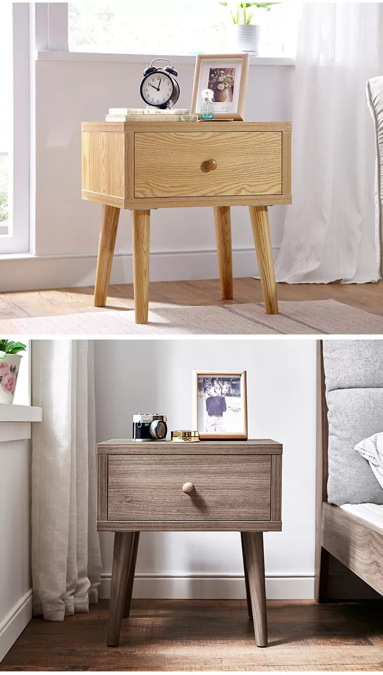Modern Home Hotel Bedroom Wooden Drawer Cabinet Bedside Nightstand Side Table