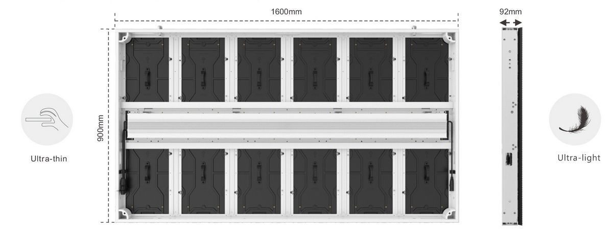 ultra light and ultra thin led display