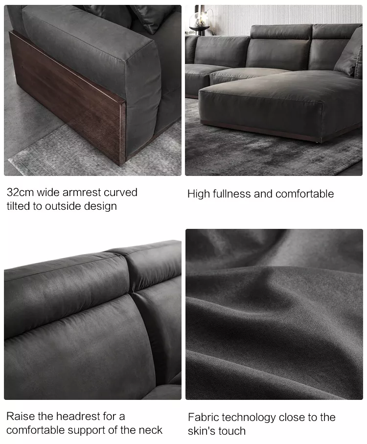 Nordic style large apartment combination set living room tech cloth fabric light luxury sofa