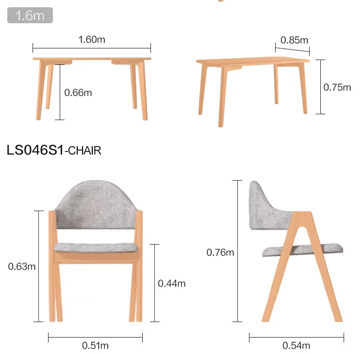 Morden Dining Room Wooden Furniture Wood Chairs Set And Dining Table