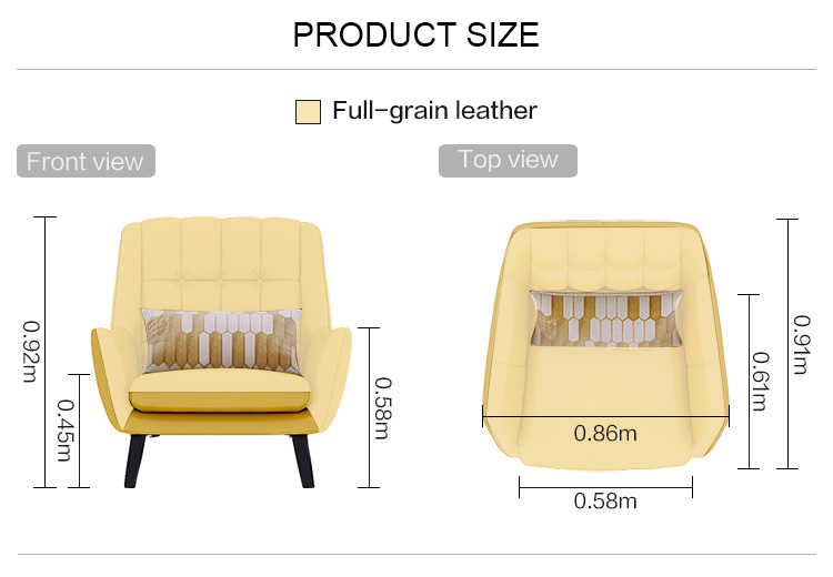 Modern Design Seater Chair Genuine Leather Corner Sofa Set Single