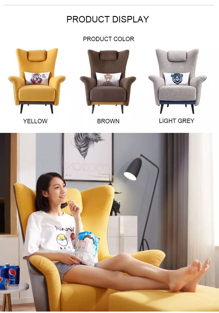 Modern Hotel Living Room Wing Armchair Fabric Sofa And Chair Sets