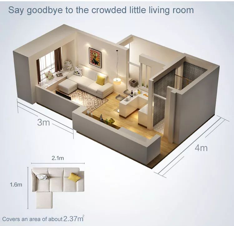 Simple modern living room three seats storage sofa bed combination small apartment furniture