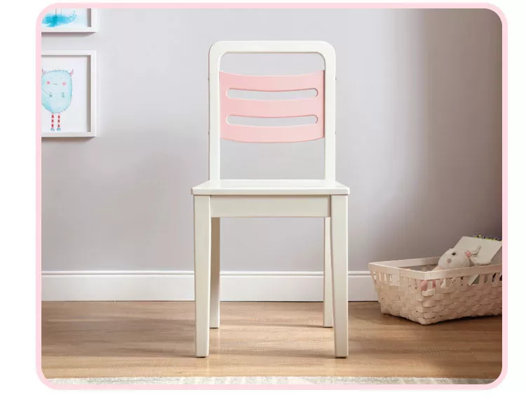 Pink Lovely Home Bedroom Corner Wood Children'S White Study Desk With Bookshelf