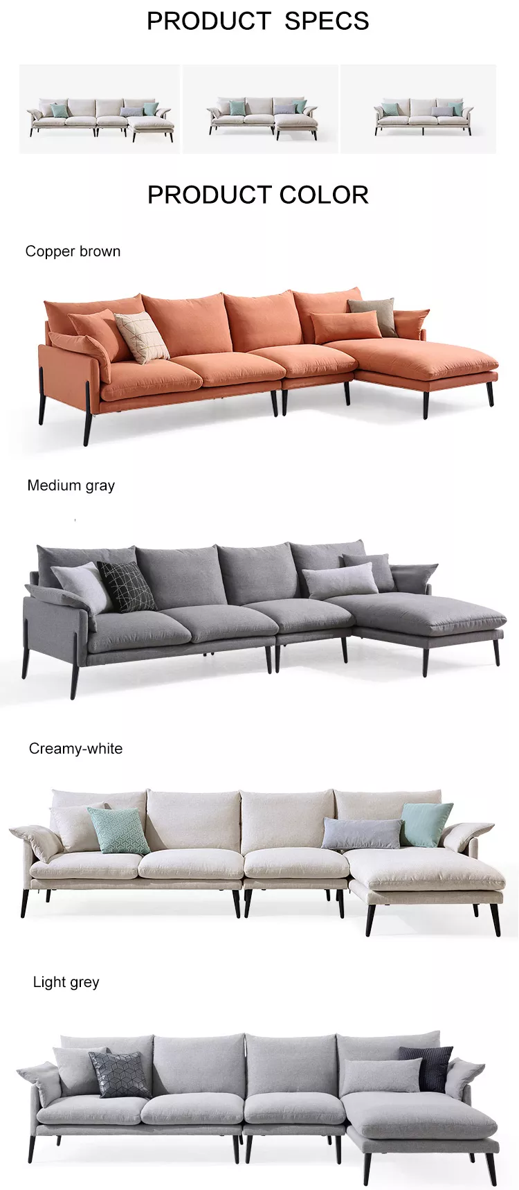 Factory Price Modern L Shaped Simple Set New Model Design Sofa