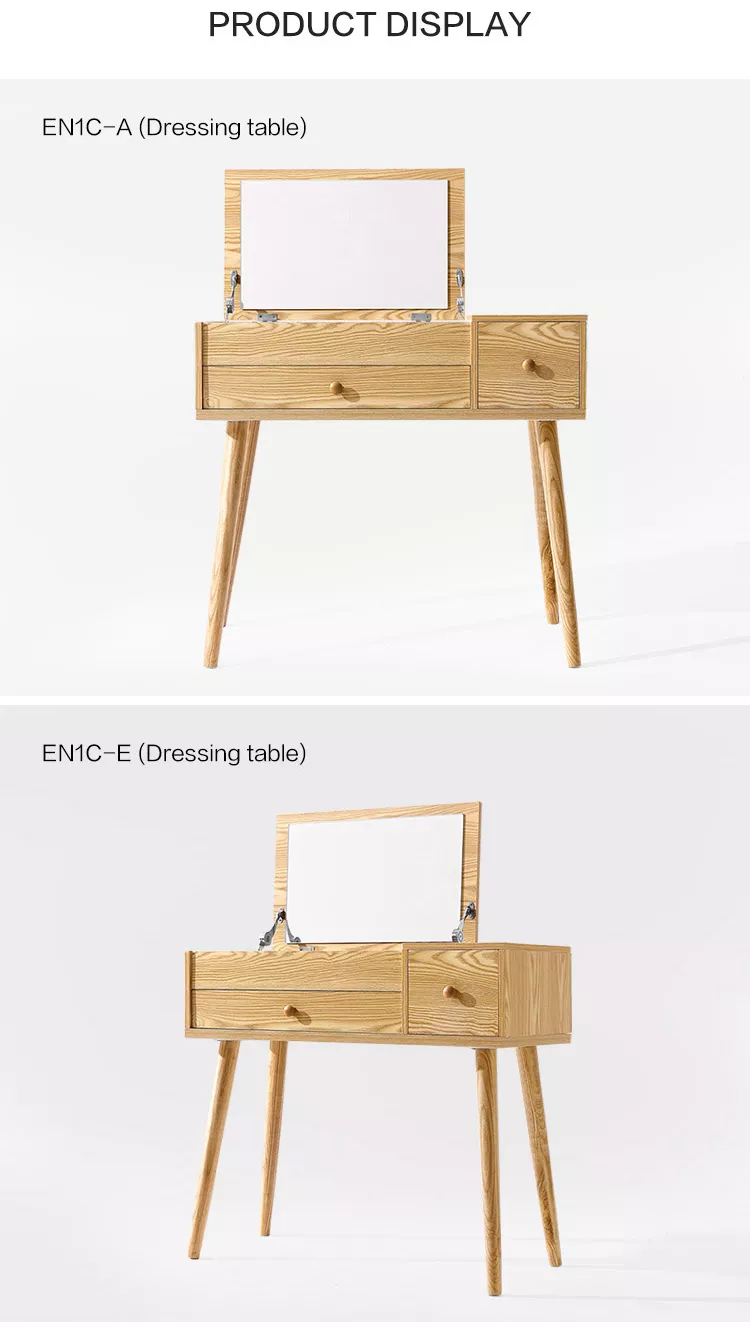 Modern Nordic Simple Bedroom Furniture Storage Cabinet Solid Wood Foot Makeup Table Dresser