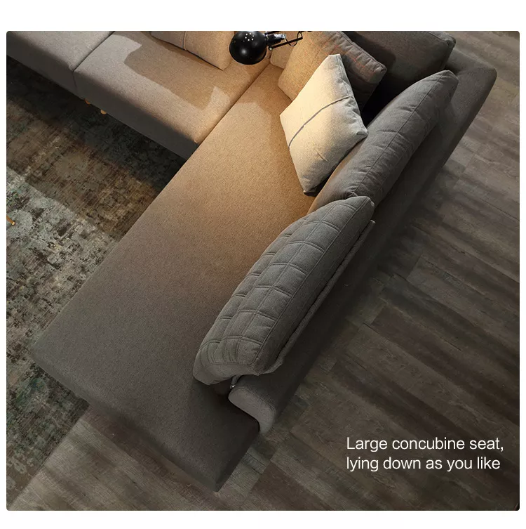 Simple modern 3 seaters living room fabric sofa combination furniture set