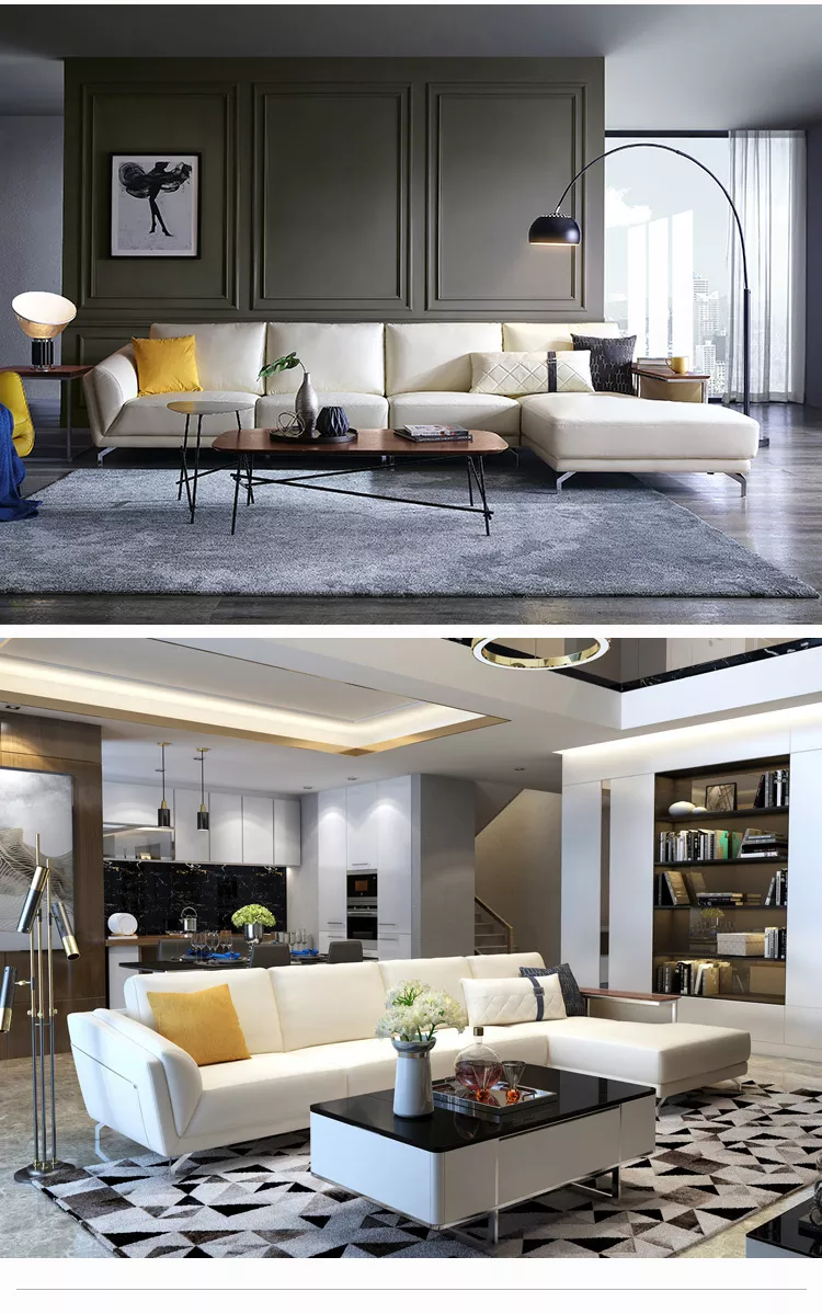 Designer Turkish Style Dubai Living Room Leather Sectional Sofa Set Furniture