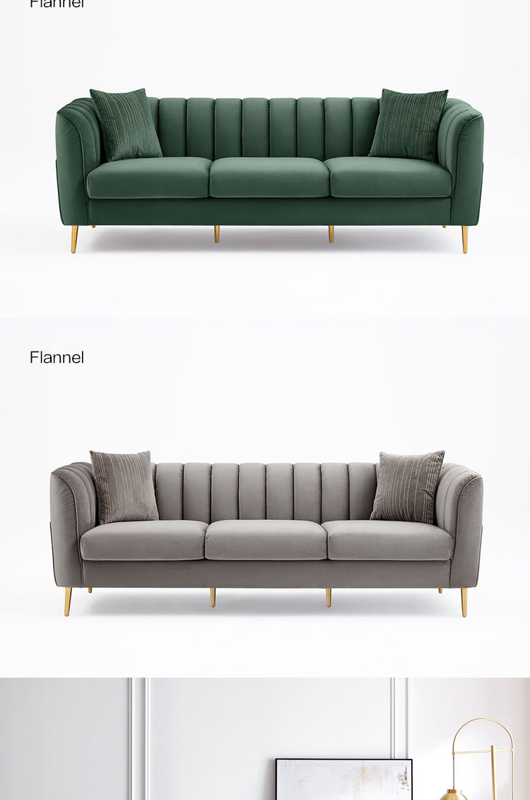 Linsy Modern Living Room Luxurious Chesterfield Couch Home Furniture Set Classic Velvet Tufted Sofa S094