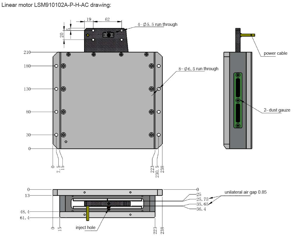 carbon fiber board linear motor