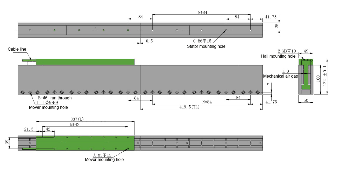 linear ironless core motor