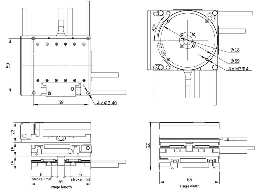 XYθ aixs linear stage