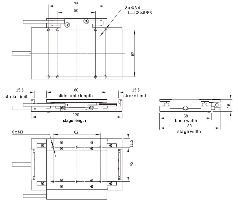 micro linear motor stage