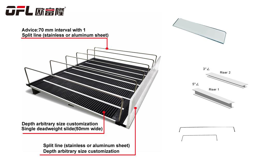 Supermarke Cooler Shelf Glides