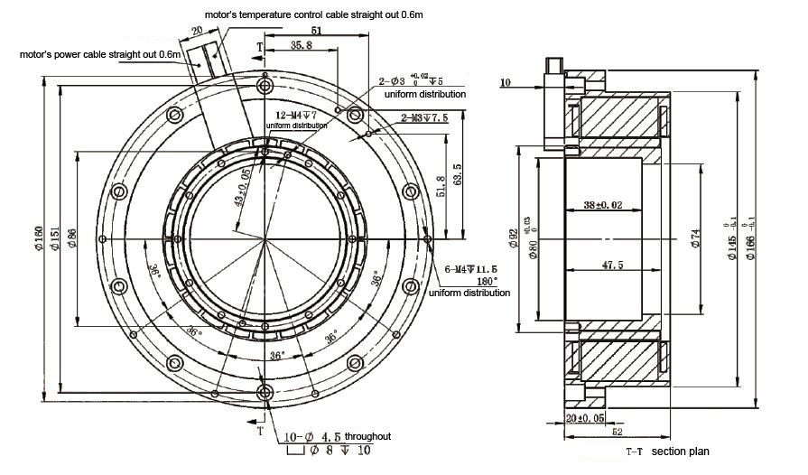 High Torque Frameless Inner Rotor Torque Motor BI Series 