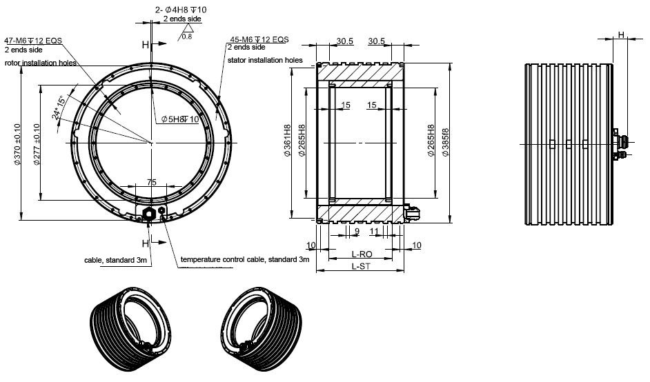 constant natural cooling torque motor