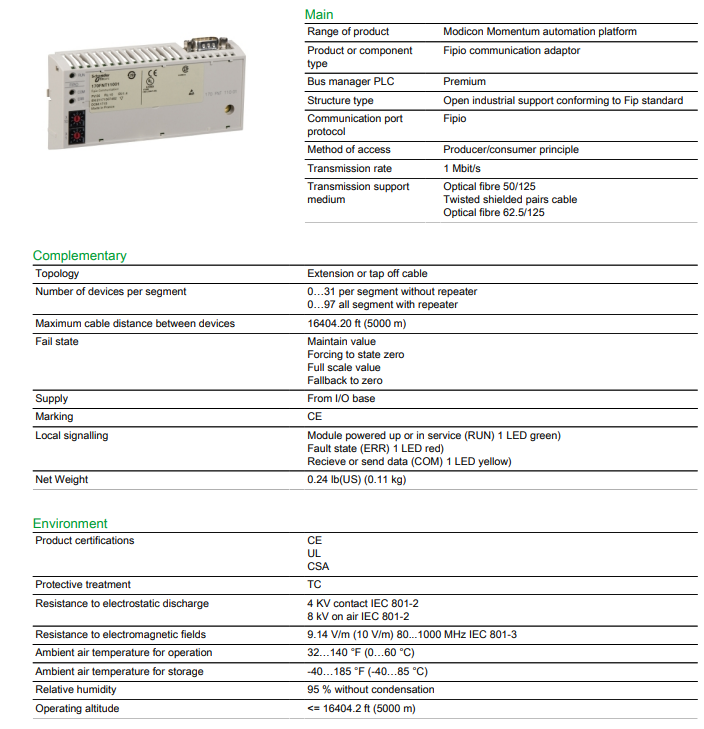 Schneider 170FNT11001