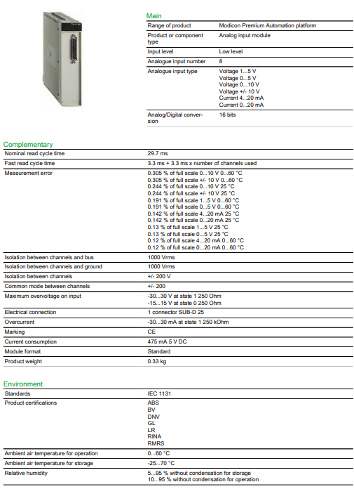 Schneider TSXAEY810