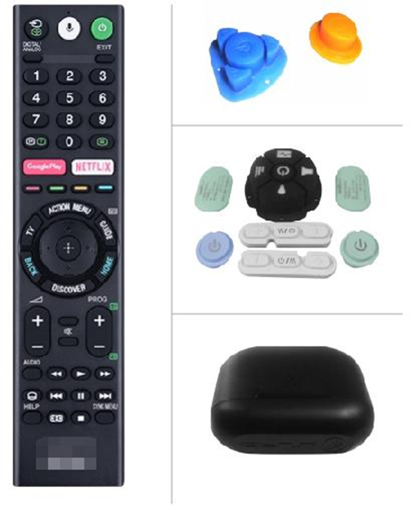 Rubber remote control button