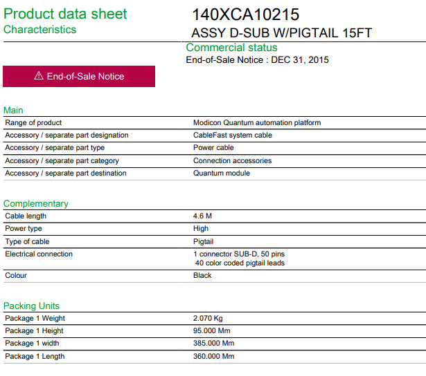 Schneider 140XCA10215