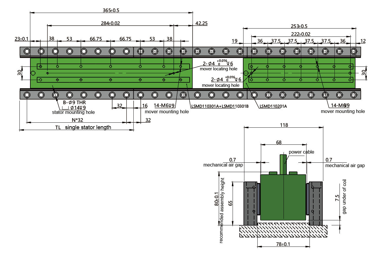 iron core bilateral forcer linear motor