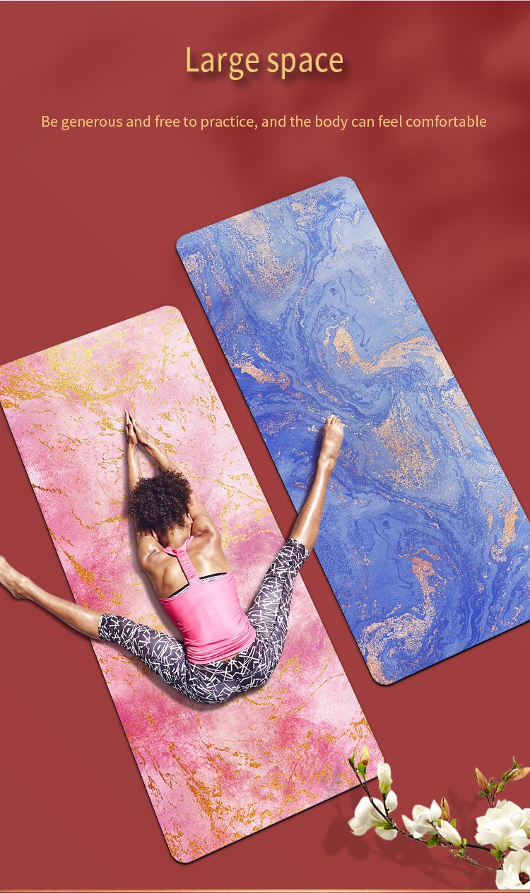 gold black natural rubber pu yoga mat