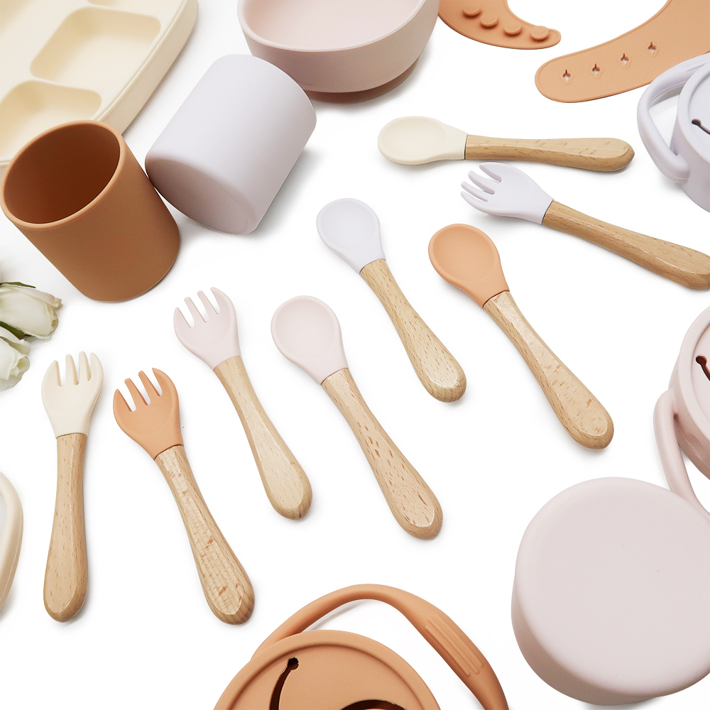 silicone spoons and fork for babies