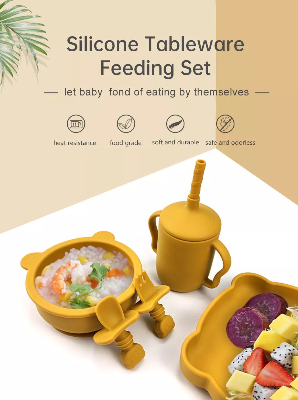 silicone tableware feeding set