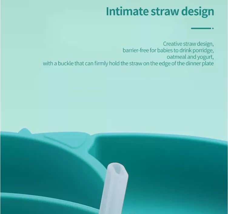 Dining plate with straw