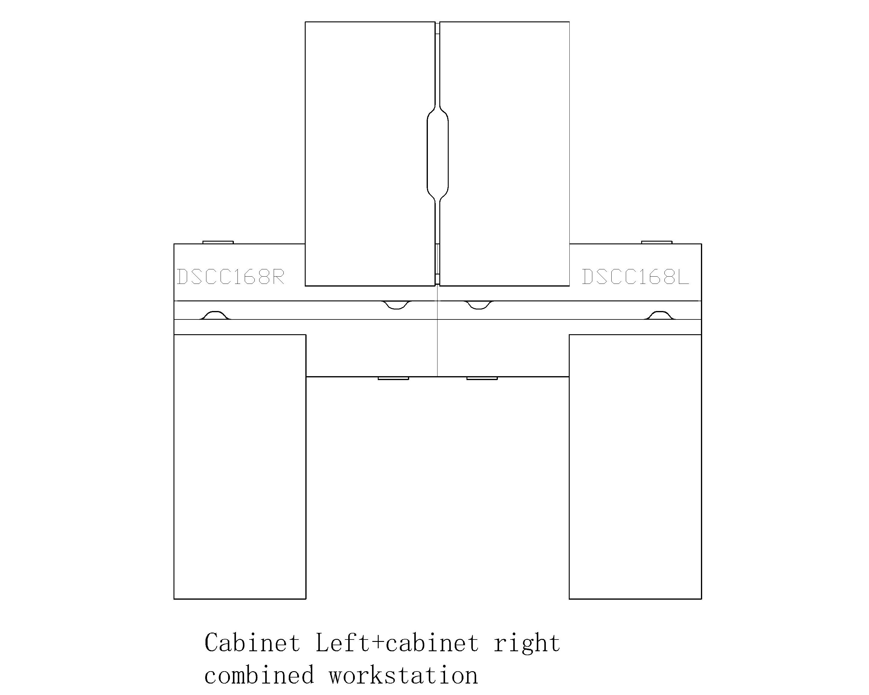 Cabinet C in left and right combined workstation