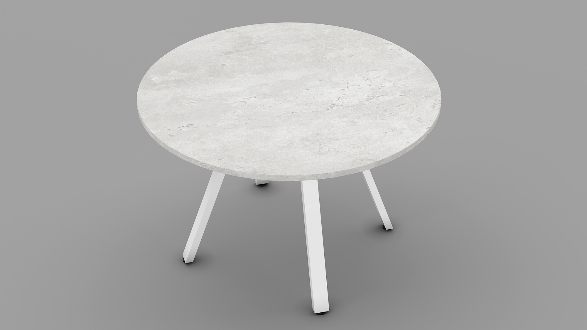 Cement round table with steel frame