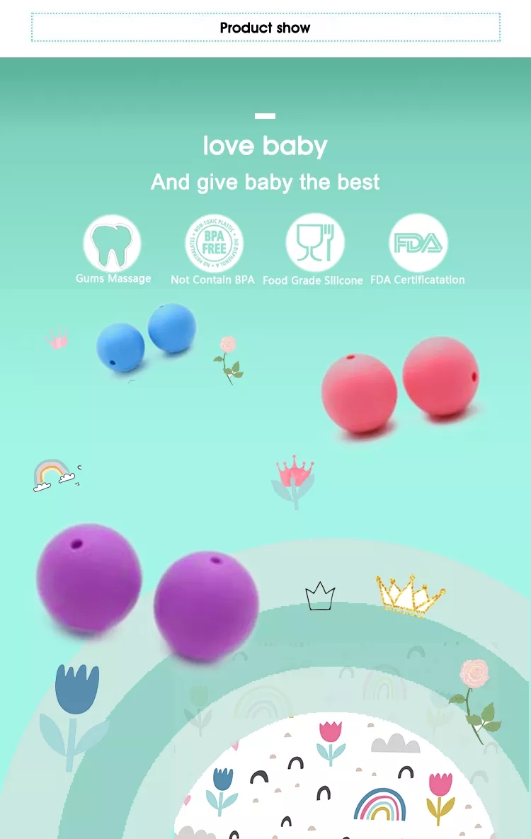 41 Color Optional Soft Beads Teething Silicone