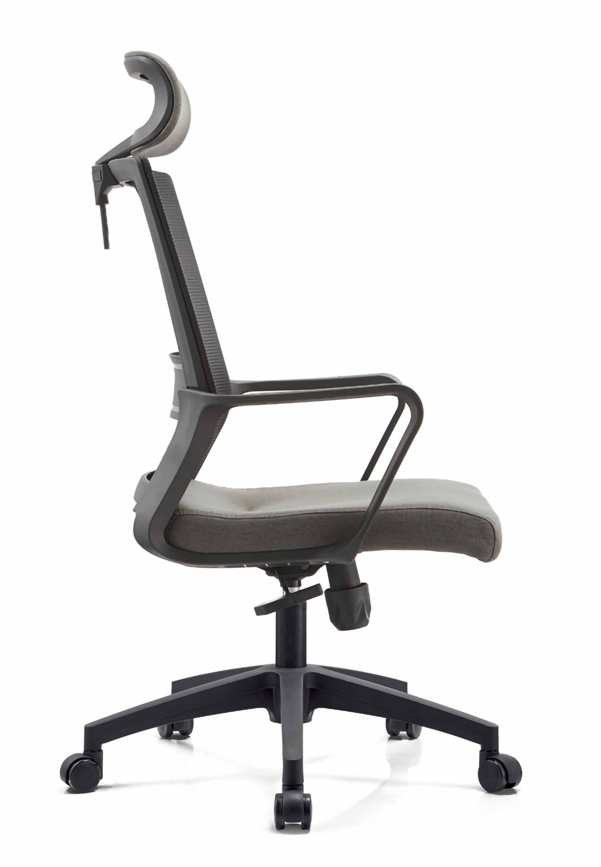Task chair with mesh back and fabric seat