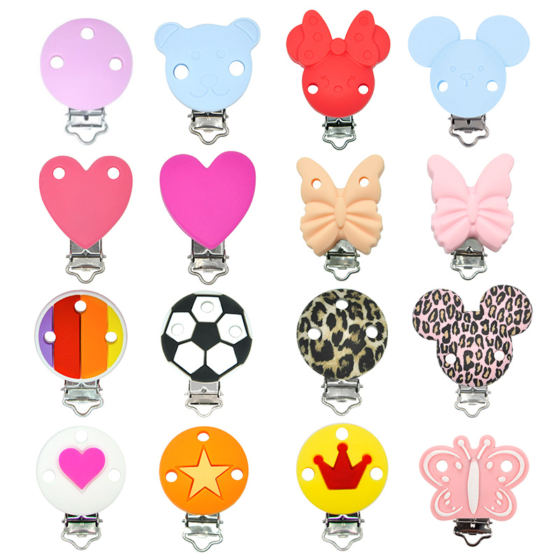 pacifier clips silicone teething beads