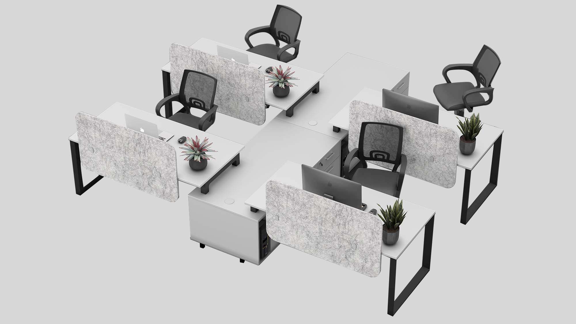 Face to back office workstation in 4 seats