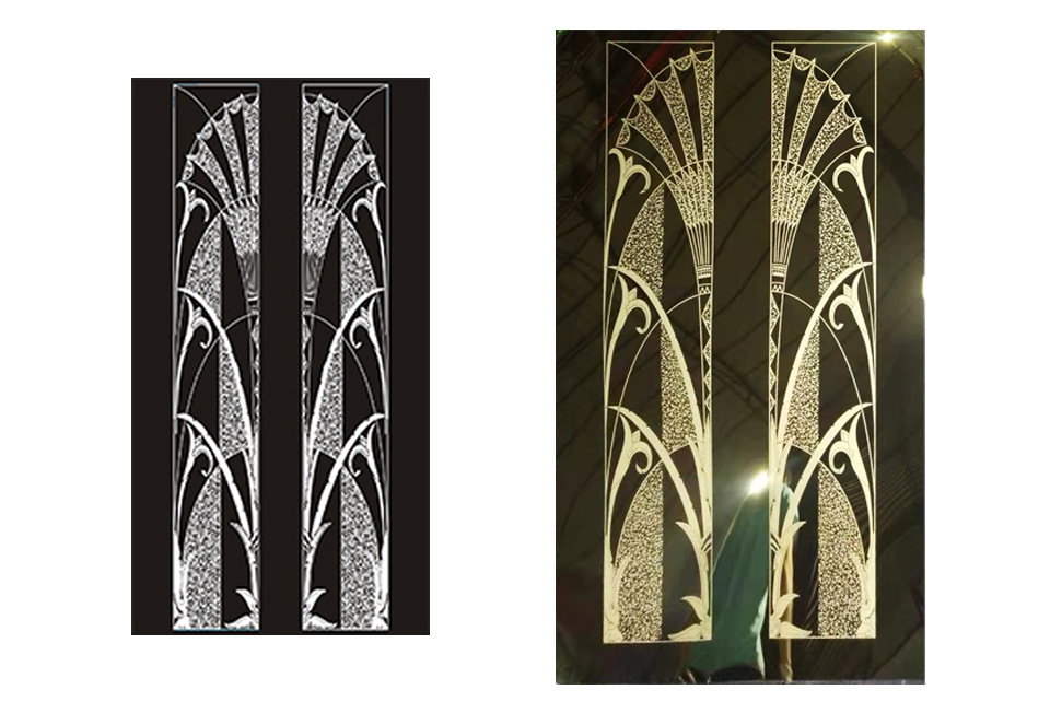 Elevator sheet physical products comparing to mold pattern