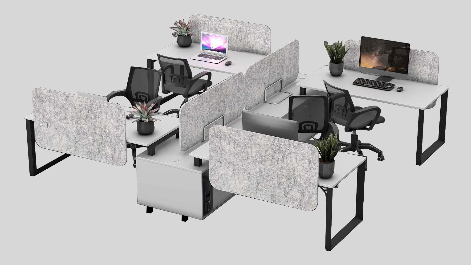 Back to back workstation in 4 seats