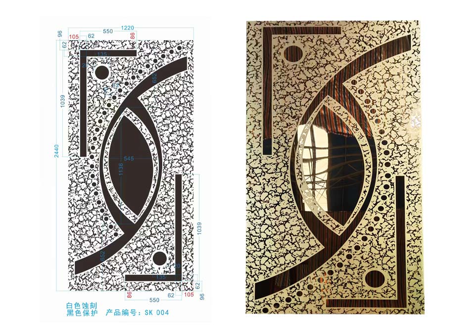 Elevator panel physical products comparing to mold pattern Elevator sheet physical products comparing to mold pattern
