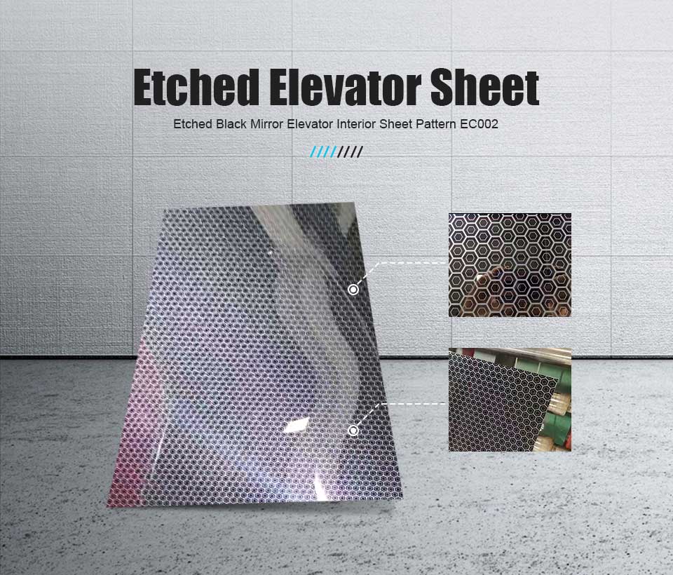 Elevator black sheet ethed mirror Black etched pattern stainless steel sheet for elevator