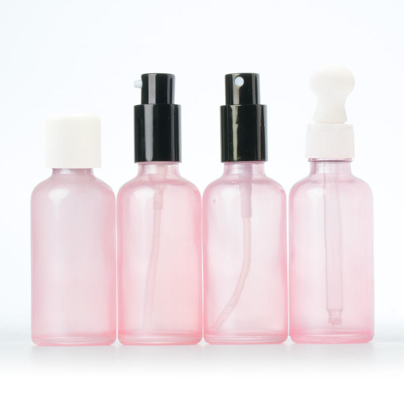 pink glass spray bottles