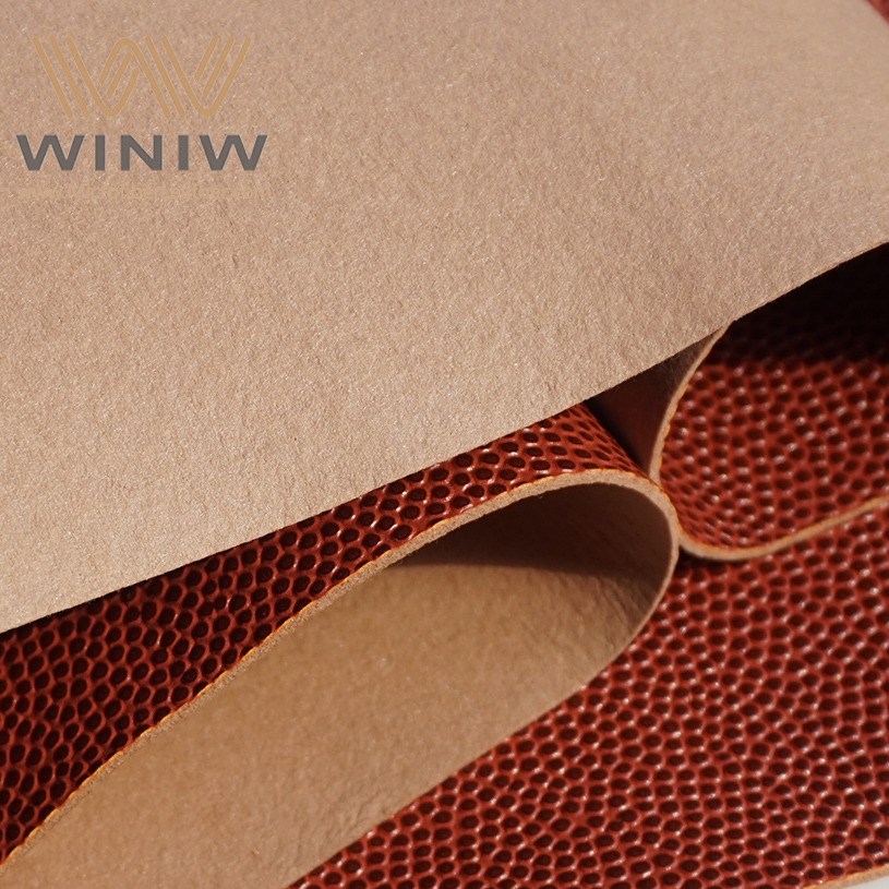 Supplier of Customised Brown Faux Basketball Leather Fabric Faux Leather For Basketball