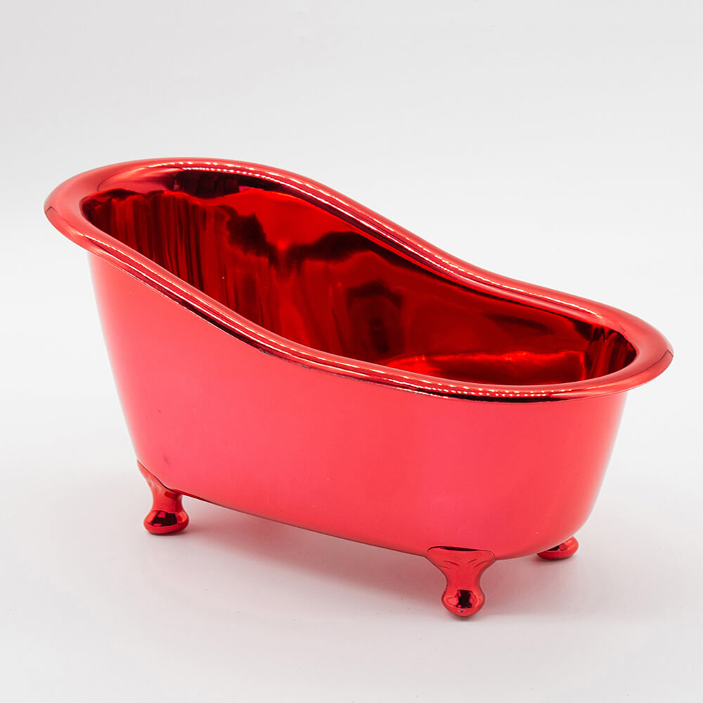 mini red bathtub decor