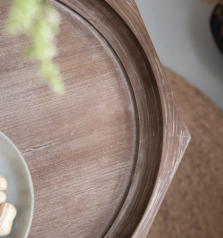 farmhouse round pedestal coffee table